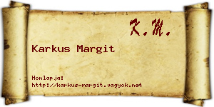 Karkus Margit névjegykártya